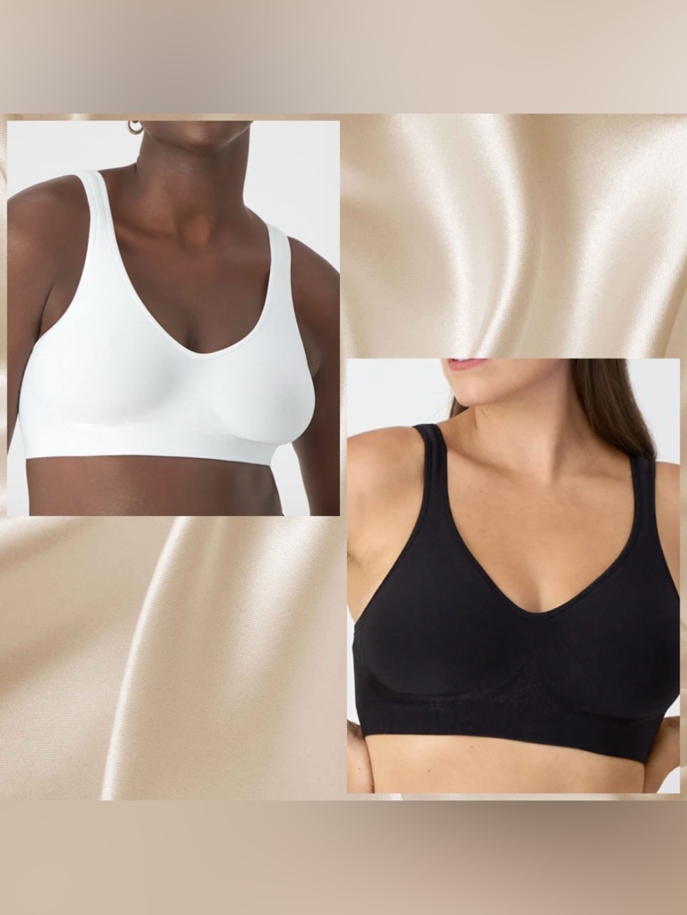 Bali Seamless Wireless Comfort Bras - Black & White